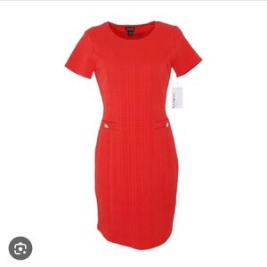 ENFOCUS STUDIOS WOMEN'S ORANGE WINDOW PANE SWEATER DRESS SIZE 8 NWT